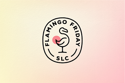 Flamingo Friday SLC badge cocktail flamingo friday gradient happy hour pink salt lake city slc
