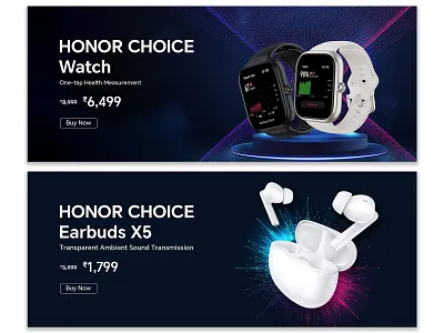 HONOR Brand AI theme banners amazon banners dribbble photoshop watch