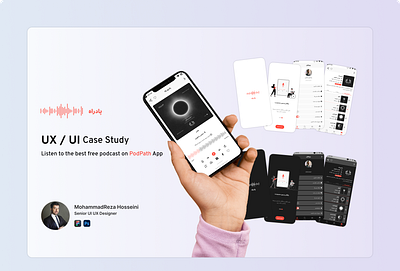 Podcast App UX / UI Case Study app case study design figma illustration ui ui ux ux