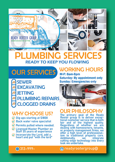 Plumbing Services Flyer graphic design