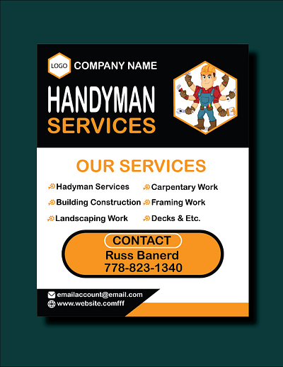 Handyman Services Flyer graphic design