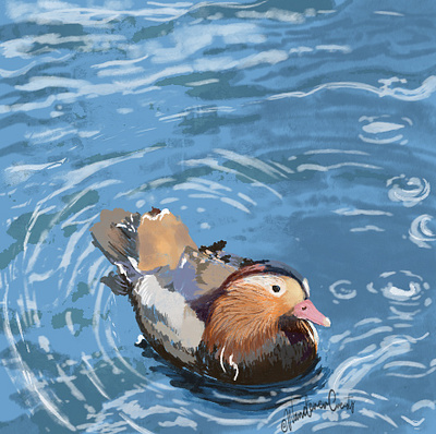 Duck in water digital art digital illustration duck illutration illustration procreate art procreate illustration