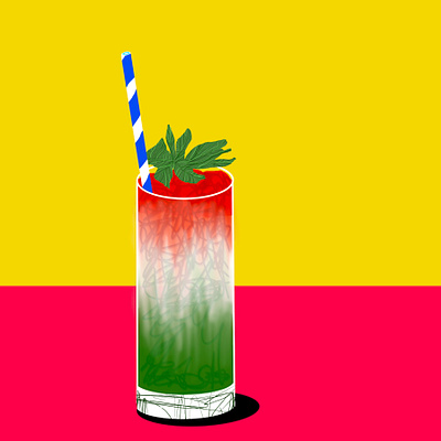 Queen's Park Swizzle cocktails color glass illustration procreate