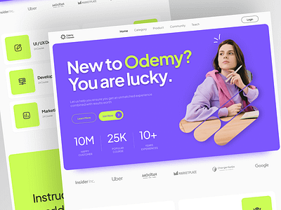 Odemy - Online Course Landing Page branding design figma illustration ui ui design uiux user interface web design website