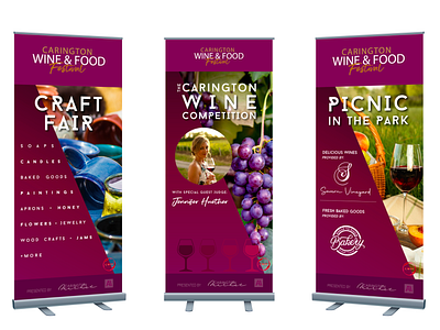 Carington Wine & Food Festival branding graphic design logo printed graphics