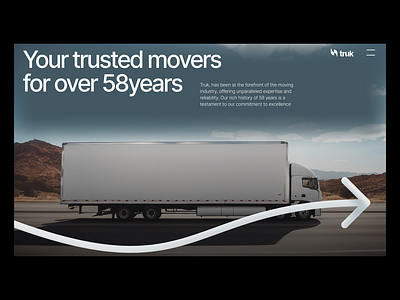 Truk- A moving company landing page | movers | truck | website branding clean design ui webdesign webs