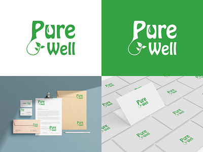 Pure well natural oil Brand Logo Design brand identity branding business logo design clean logo design company logo design creative logo design logo design logo ideas logo inspirations luxury logo design minimalist logo design modern logo natural logo natural oil logo oil company logo design simple logo design typography logo design unique logo design wordmark logo