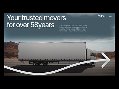 Truk- Truck landing page | Movers | Website | Transportation branding clean design graphic design logo ui web webdesign