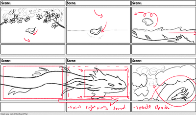 Storyboard concept for a cards game commercial photoshop storyboard