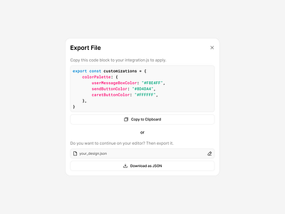 Export File Modal code export export file json json export modal ui ux