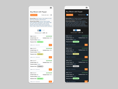 Light and Dark Mode Redesign for Bitcoin Purchase Interface app design bitcoin bitcoin trading crypto trading cryptocurrency dark mode design exchange platform finance ui interface design light mode mobile design trading interface ui uiux ux