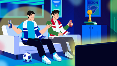 Footbal fans animation character fans football fans graphic design illustration