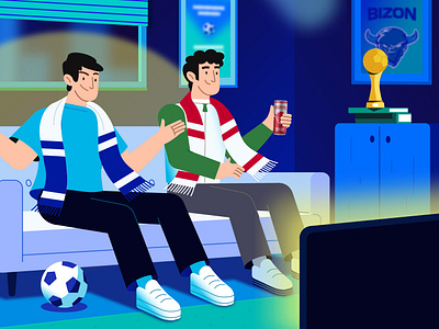 Footbal fans animation character fans football fans graphic design illustration