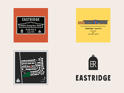 Eastridge Streng Bros Homes community - custom artwork adobe illustrator house drawing identity design illustration logo logo design map illustration mid century modern minimalism minimalist signage design vector vector art vector illustration