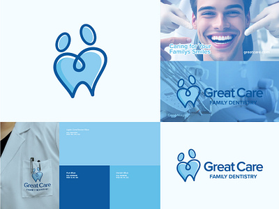 Great Care Family Dentistry Logo Design brand brand identity branding clinic dental clinic dental logo dentist dentistry hospital logo logo design logo designer logosohel teeth tooth