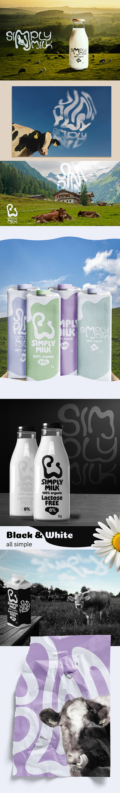 Simply Milk Branding brand design brand identity branding dairy dairy branding graphic design identity logo milk
