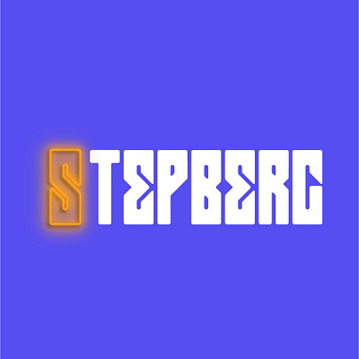 Logo "Stepberg font graphic design logo logo design neon coloured orange