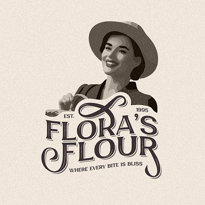 Flora's Flour | Logo Design artwork bakery logo design behance brand branding creative design graphic design illustration logo logo design ui user interface