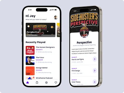 🎙️ Sleek Podcast UI Design – Day 13 of 30-Day UI Designer 30daychallenge app availableforhire design mockup podcast product ui ux
