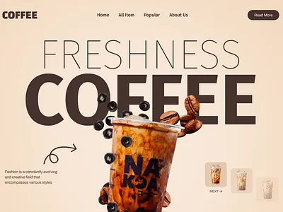 Coffee E-commerce Website Landing Hero Section Design branding coffee dashboard design ecomemrce graphic design hero section landing page mobile modern ui product saas shihab typography ui uiux ux web webapp