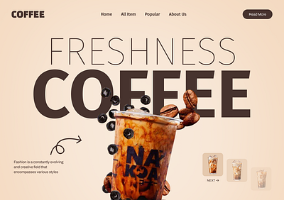 Coffee E-commerce Website Landing Hero Section Design branding coffee dashboard design ecomemrce graphic design hero section landing page mobile modern ui product saas shihab typography ui uiux ux web webapp