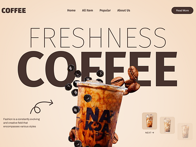 Coffee E-commerce Website Landing Hero Section Design branding coffee dashboard design ecomemrce graphic design hero section landing page mobile modern ui product saas shihab typography ui uiux ux web webapp