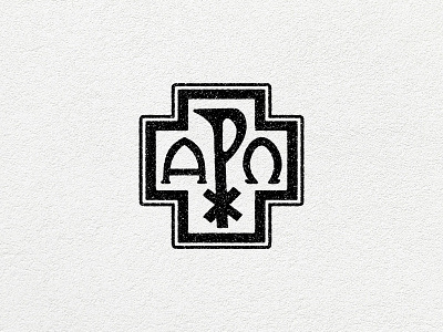 Chi Rho Alpha Omega Cross alpha badge branding catholic chi rho christ christian cross design jesus logo omega pope