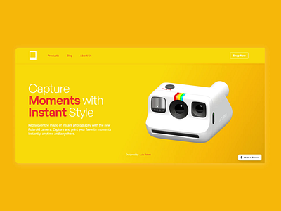 Hero Section 3D - Polaroid - Spline + Framer 3d animation framer hero landing page polaroind spline ui web design