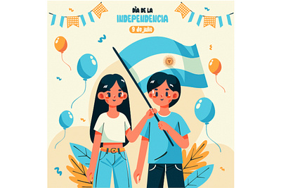 Argentina Independence Day Illustration argentina celebration commemorate country day event flag happy holiday illustration independence independencia national parade patriot pride revolution symbol tradition traditional