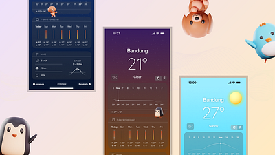 iOS Weather Redesign 3d graphic design ui