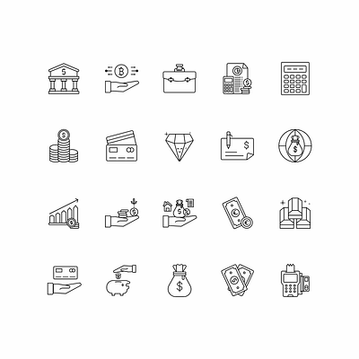 Finance Icons app branding design graphic design icons illustration logo typography ui ux vector