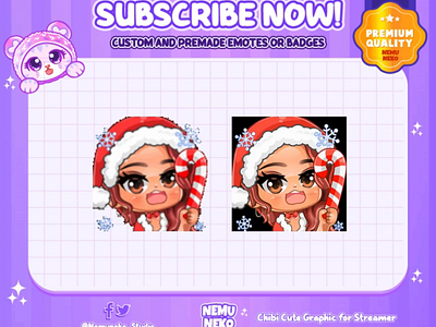 🩷Custom Chibi Animated Emotes by Nemuneko Studio🩷 animation chibi emotes cute emotes design graphic design illustration twitch emotes