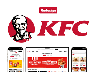 KFC REDESIGN | Mobile & Desktop | app redesign branding design desktop redesign figma kfc mobile redesign ui ux