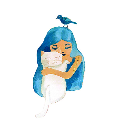 Animal Lover gouache illustration watercolor