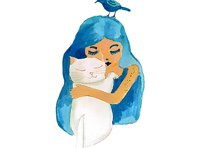 Animal Lover gouache illustration watercolor