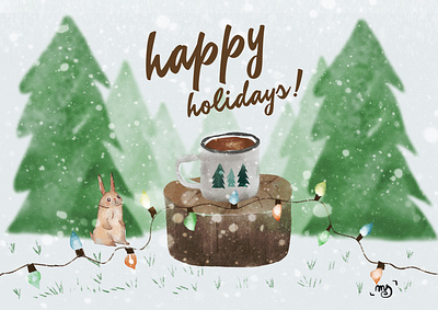 Happy holidays illustration krita