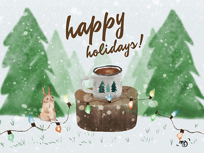 Happy holidays illustration krita