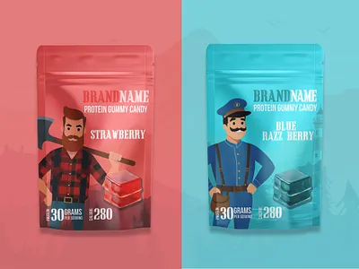 protein gummy pouch label template startupbranding