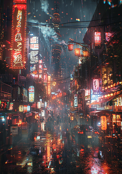 Japan Night City Landscapes