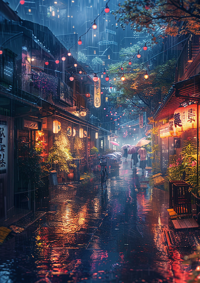 Japan Night City Landscapes