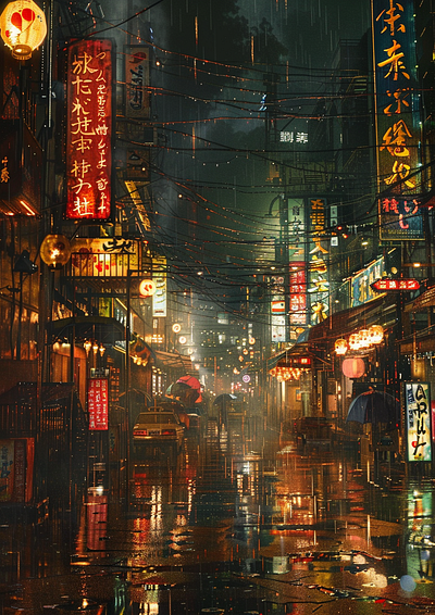 Japan Night City Landscapes