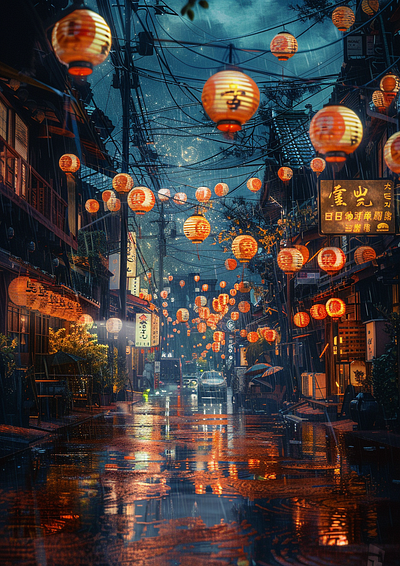 Japan Night City Landscapes