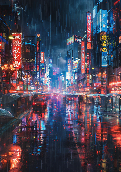 Japan Night City Landscapes