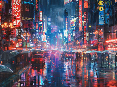 Japan Night City Landscapes