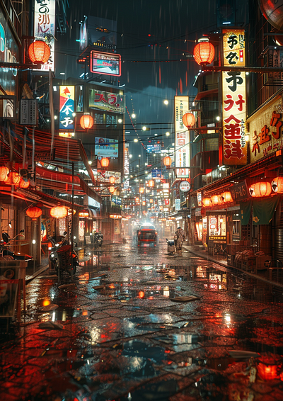 Japan Night City Landscapes