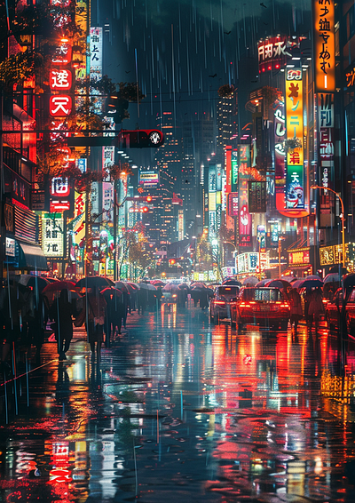 Japan Night City Landscapes