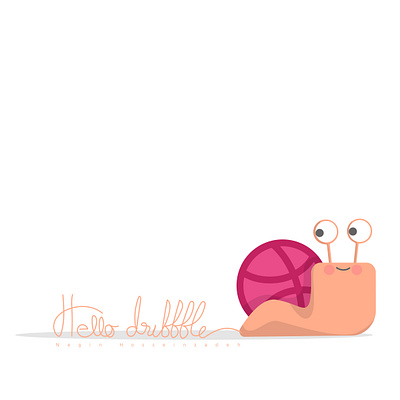 Hello Dribbble character design hello dribbble hello drrrible illustration snail snail illustration