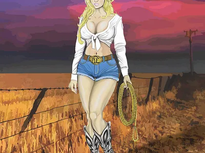 Cowgirl pinup blonde cow girl pinup girl