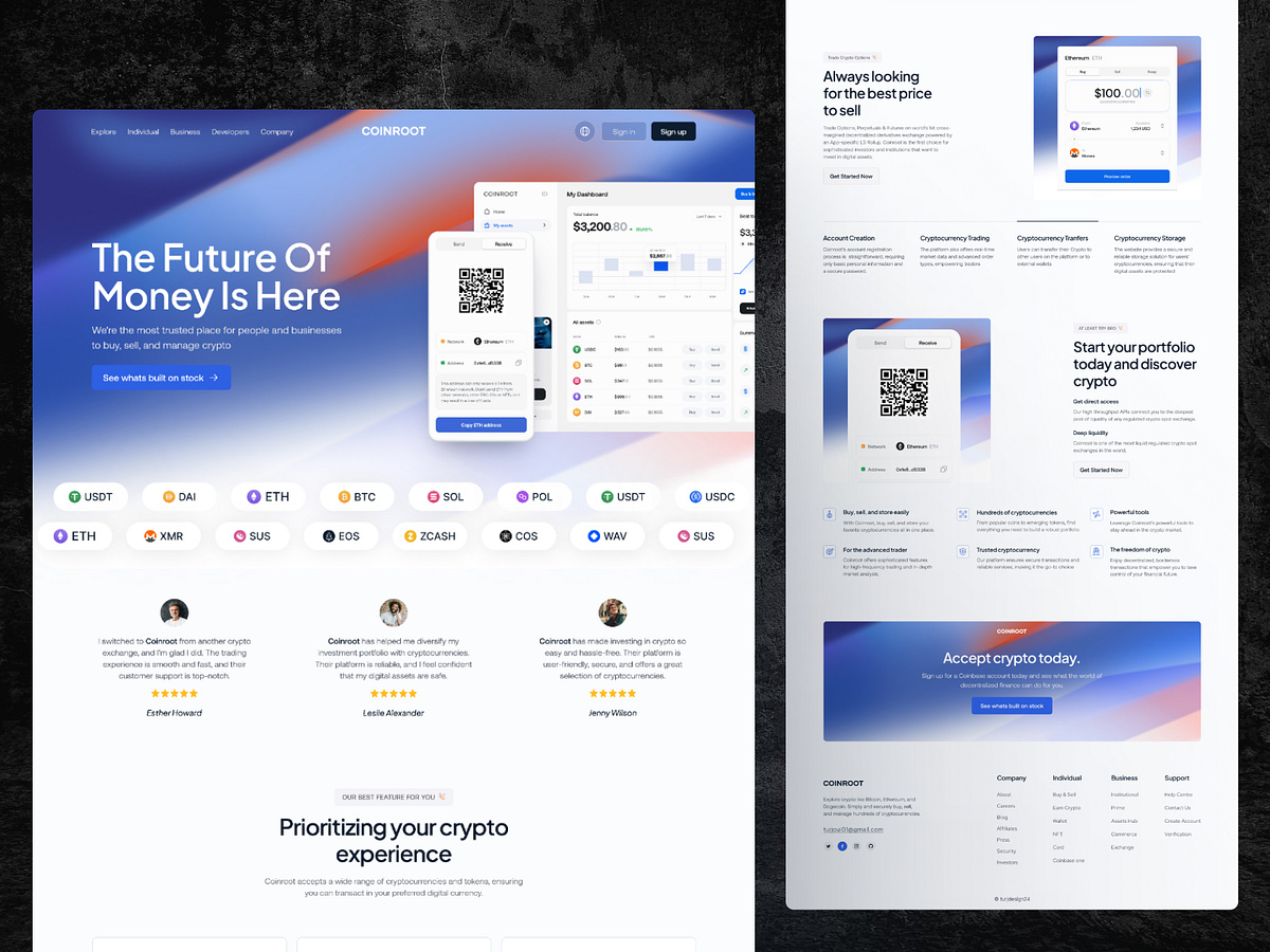 COINROOT CRYPTO LANDING PAGE 2024 by Turja Sen Das Partho on Dribbble