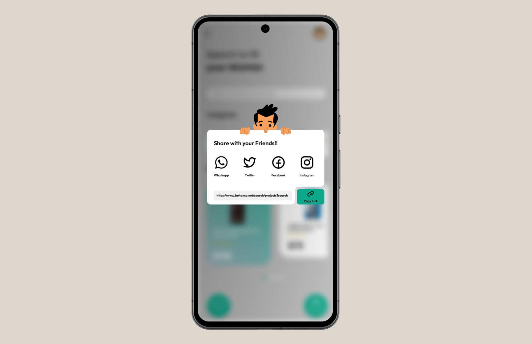 Social Sharing android app dailyui design designinspiration figma mobile design prototyping social sharing socialmedia typography ui uidesign uiux